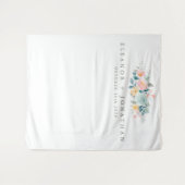 Tenture Mariage personnalisé floral aquarelle rose sarcell (Devant (Horizontal))