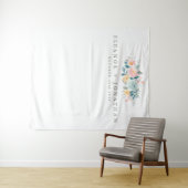 Tenture Mariage personnalisé floral aquarelle rose sarcell (En situation (horizontale))