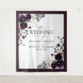 Tenture Mariage Photo à l'aquarelle Fleurs Mauve Violet (Devant)