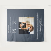 Tenture Mariage photo bleu et blanc- (Devant (Horizontal))
