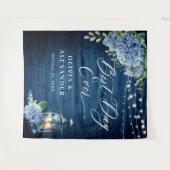 Tenture Mariage photo Blue Hydrangea Lantern en bois (Devant (Horizontal))