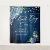 Tenture Mariage photo Blue Hydrangea Lantern en bois (Devant)