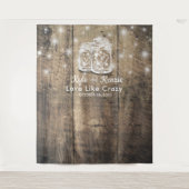 Tenture Mariage Photo Booth Arrière-plan Bois Mason Jar Lu (Devant)