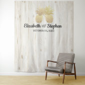 Tenture Mariage Photo Booth Arrière-plan Gold Pineappy Cou (En situation)