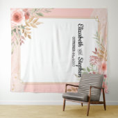 Tenture Mariage Photo Booth Arrière-plan Moderne Fleur Élé (En situation (horizontale))