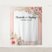 Tenture Mariage Photo Booth Arrière-plan Moderne Fleur Élé (Devant)