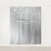 Tenture Mariage Photo Booth Backdrop Chic Mason Jars Light (Devant)