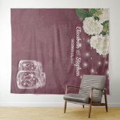 Tenture Mariage Photo Booth Backdrop Mason Jars Hydrangea (En situation (horizontale))