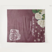 Tenture Mariage Photo Booth Backdrop Mason Jars Hydrangea (Devant (Horizontal))