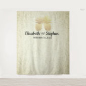 Tenture Mariage Photo Booth Backdrop Modern Gold Ananas (Devant)