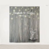 Tenture Mariage Photo Booth fond Champagne Verre Bois (Devant)