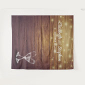 Tenture Mariage Photo Booth fond Champagne Verre Bois (Devant (Horizontal))