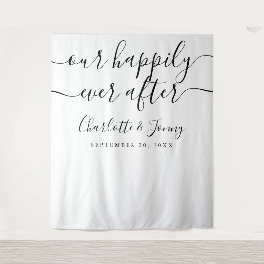 Tenture Mariage Photo Booth Prop en noir et blanc (Devant)