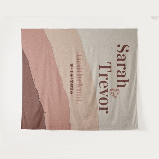 Tenture Mariage Photo Booth Prop Retro Funky Earth Tones T (Devant (Horizontal))