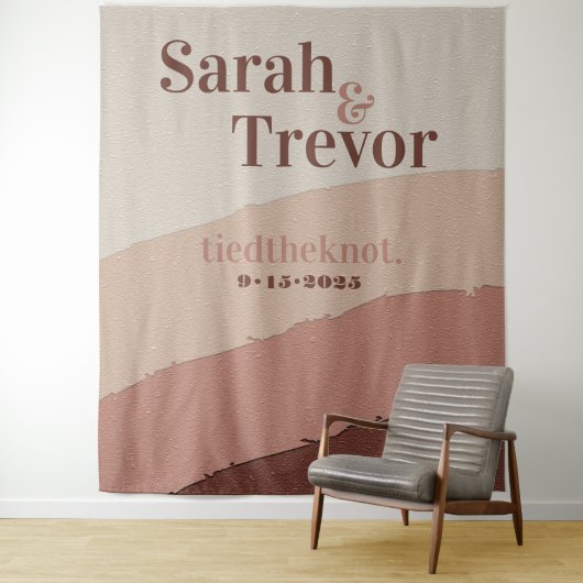 Tenture Mariage Photo Booth Prop Retro Funky Earth Tones T (En situation)