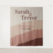 Tenture Mariage Photo Booth Prop Retro Funky Earth Tones T (Devant)