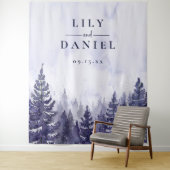 Tenture Mariage photo de la forêt de pins violets (En situation)