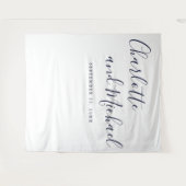 Tenture Mariage photo de la Marine Bleu Script (Devant (Horizontal))