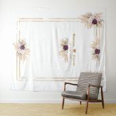 Tenture Mariage Photo Fleur Orchidée Violette Pampas (En situation (horizontale))