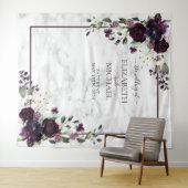 Tenture Mariage Photo Marbre Aquarelle Or Violet (En situation (horizontale))