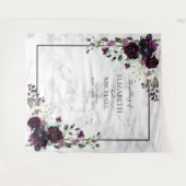 Tenture Mariage Photo Marbre Aquarelle Or Violet (Devant (Horizontal))