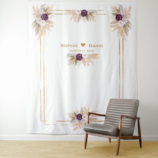 Tenture Mariage photo orchidée violet floral Pampas Grass (En situation)