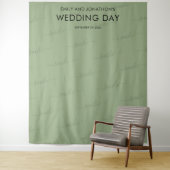 Tenture Mariage Photobooooooth Contexte Typographie Sage G (En situation)