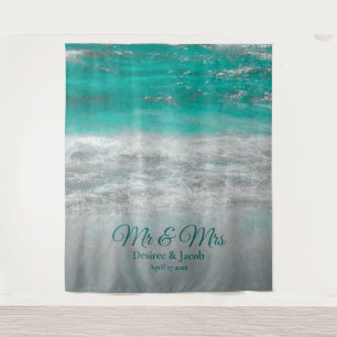 Tenture Mariage plage Turquoise Tropical Ocean Backdrop