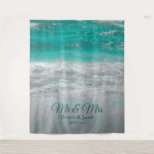 Tenture Mariage plage Turquoise Tropical Ocean Backdrop (Devant)