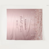 Tenture Mariage poussiéreux rose or gouttes (Devant (Horizontal))