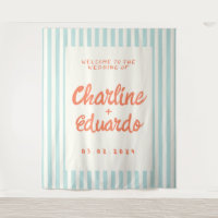 Mariage rayé pastel Rétro 