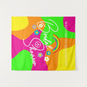 Tenture Mariage rétro funky sous forme de shower (Devant (Horizontal))