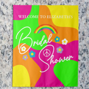 Tenture Mariage rétro funky sous forme de shower