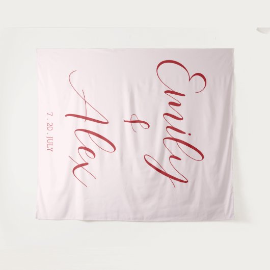 Tenture Mariage rose et rouge simple (Devant (Horizontal))