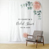 Tenture Mariage rose gold eucalyptus verdure blanc (En situation)