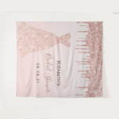 Tenture Mariage rose gold gouttes (Devant (Horizontal))