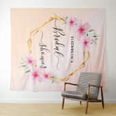 Tenture Mariage rose gold rose poudrée florales (En situation (horizontale))