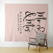 Tenture Mariage Rose Pâle de M. et Mme Blush (En situation (horizontale))