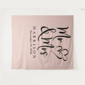 Tenture Mariage Rose Poudré de M. et Mme Blush (Devant (Horizontal))