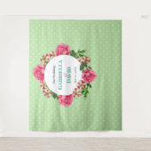 Tenture Mariage Rose Rose Rouge Blanc Pétunia Points de Po (Devant)