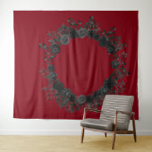 Tenture Mariage Rose Rouge et Noire (En situation (horizontale))
