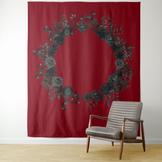 Tenture Mariage Rose Rouge et Noire (En situation)