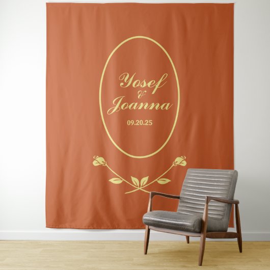 Tenture Mariage Rose Terracotta (En situation)