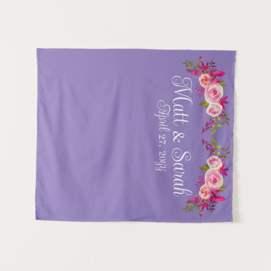 Tenture Mariage rose violet fond d'accueil Réception Photo (Devant (Horizontal))