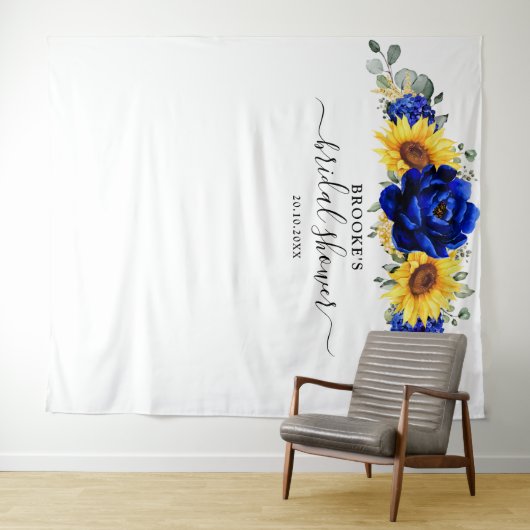 Tenture Mariage Royal Bleu Rustique Tournesol Moderne Show (En situation (horizontale))