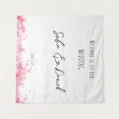 Tenture Mariage rustique aquarelle fleur rose (Devant (Horizontal))