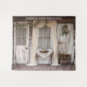 Tenture Mariage rustique de porche de chalet (Devant (Horizontal))