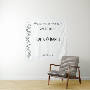 Tenture Mariage rustique Minimaliste Ligne artistique de m