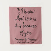 Tenture Mariage rustique Retour retour à la réception sur  (Devant)