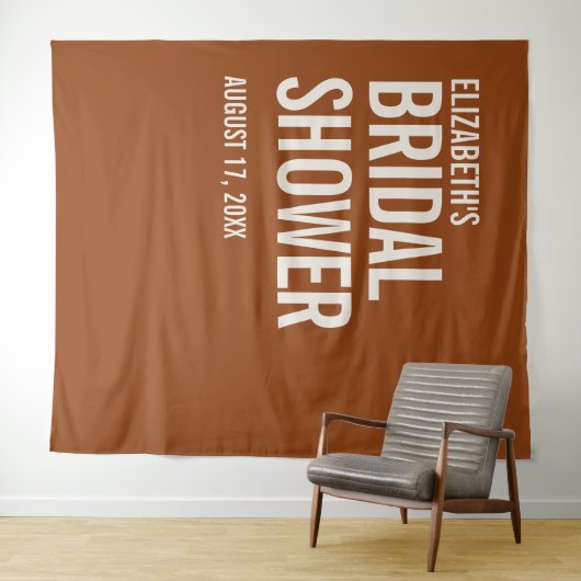 Tenture Mariage Simple Typographie en Terre Cuite (En situation (horizontale))